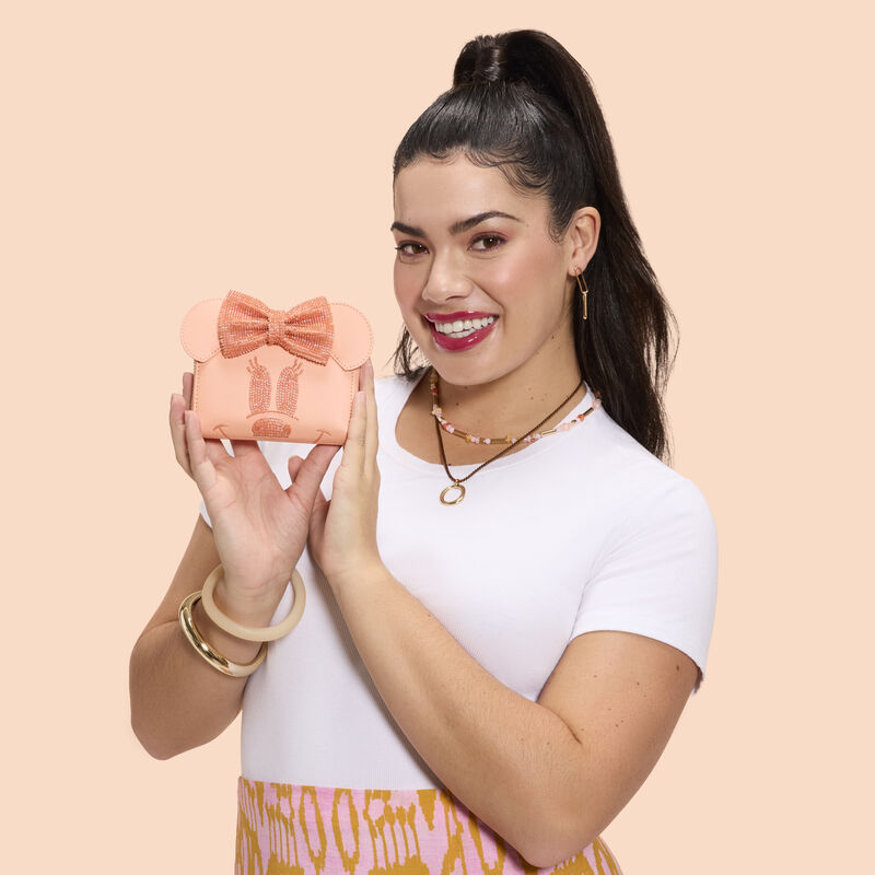 Minnie Mouse Exclusive Coral Zip Around Wallet LFlifestyle1 view 2